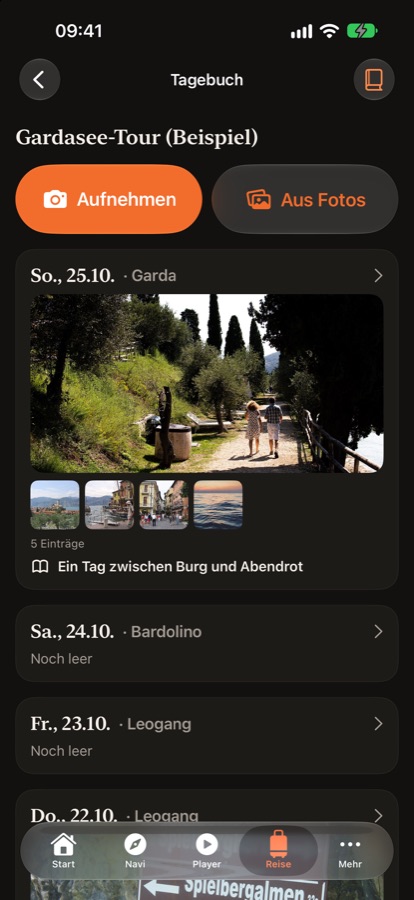Reisetagebuch mit Fotos