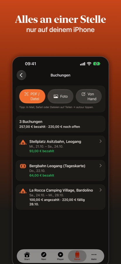 Alle Buchungen an einer Stelle